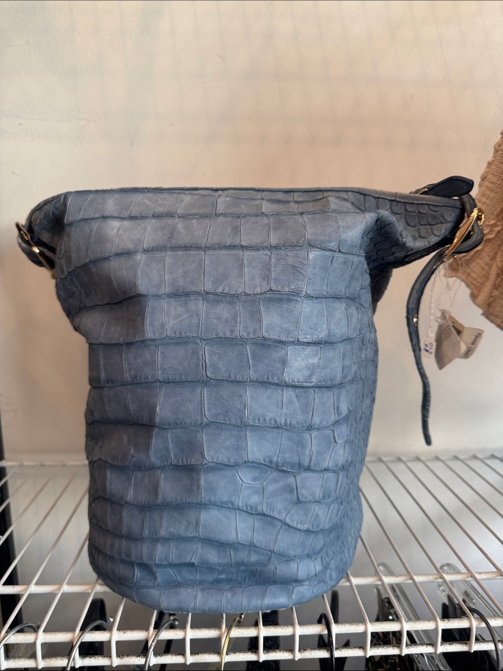 Coach Blue Croc-Embossed Crossbody Tote - Picture 3 of 8
